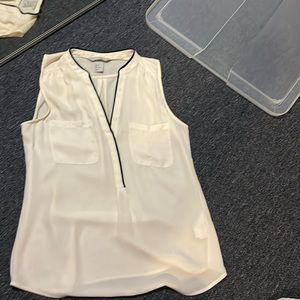 H&M off white sheer shirt